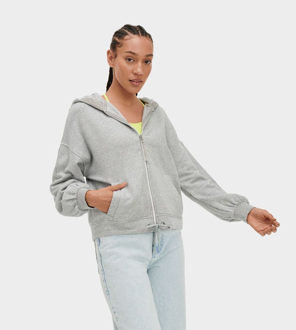 Ugg Abbi Half Moon Sleeve - Womens Hoodie - Grey - NZ (9605IXTRK)